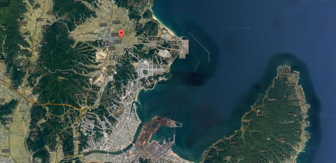 11월 15일 오후 2시 29분 발생한 지진 진앙지 위치. - Google map 제공